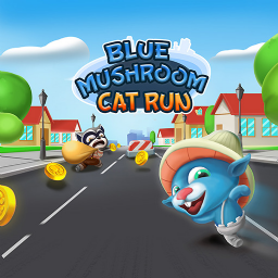 Blue Mushroom Cat Run