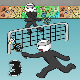 Stick Figure Badminton 3